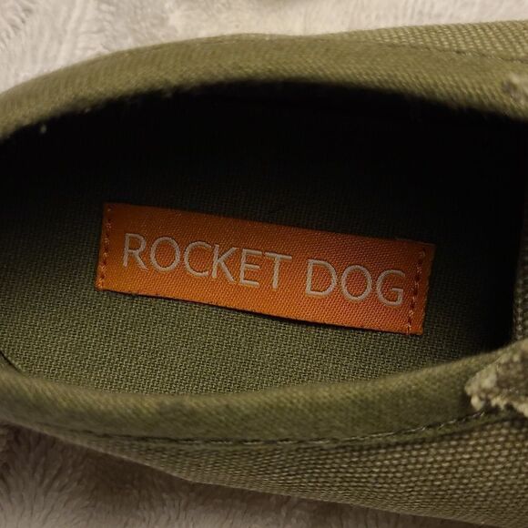 ROCKETDOG sz 7.5 olive drab green canvas lace up uppers - Picture 2 of 10